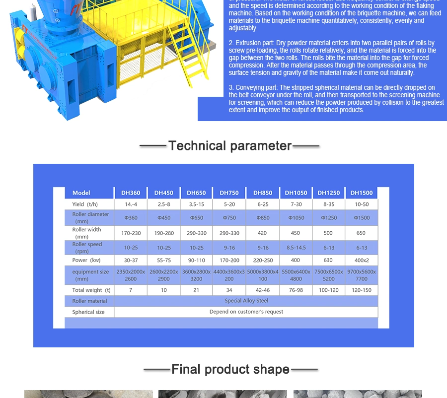Mineral powder double roller hydraulic compacting camphor ball briquette machine