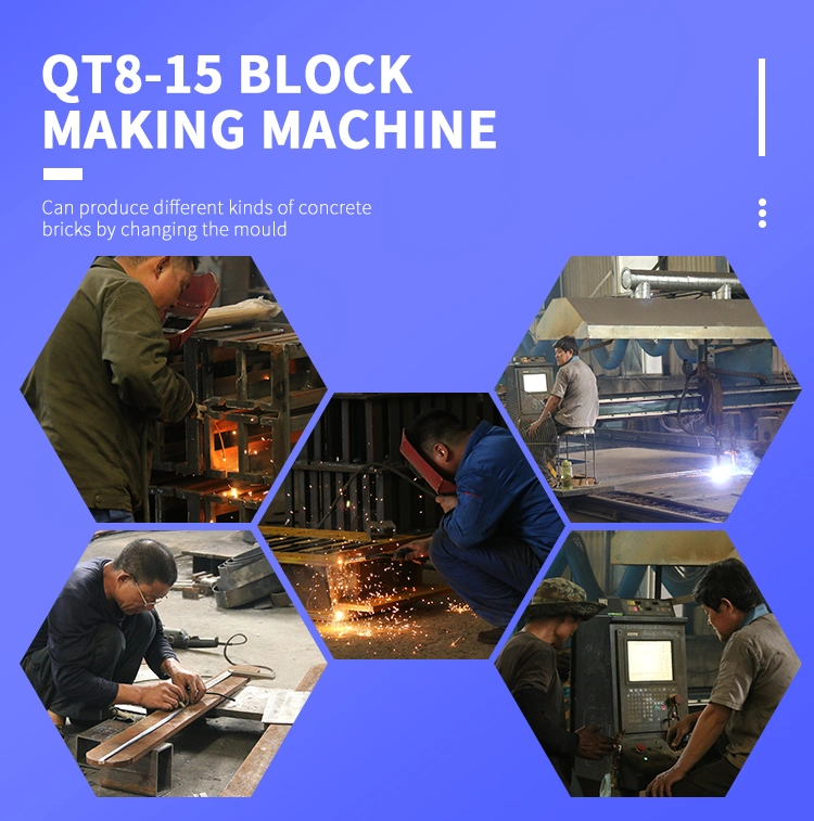 Qt8-15 Full Automatic Hydraulic Color Paver Interlocking Building Hollow Solid Fly Ash Sand Cement Concrete Block Brick Making Machine with Lowest Price